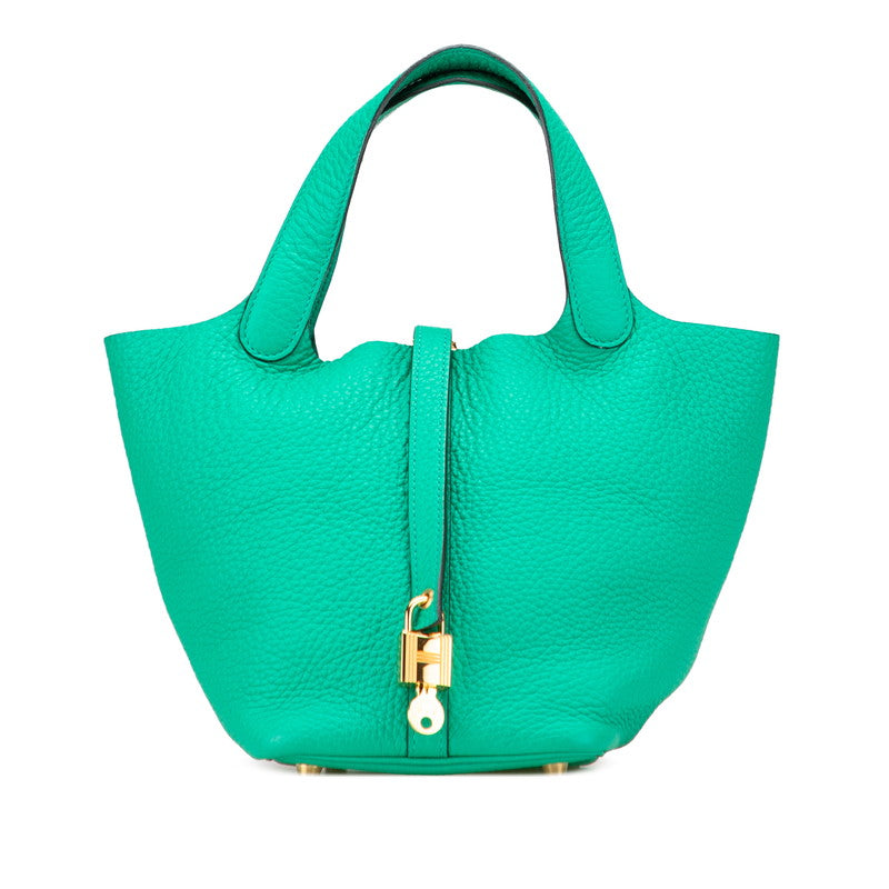 エルメス ピコタンロックPM ハンドバッグ グリーン ゴールド金具 トリヨンクレマンス レディース HERMES 【中古】