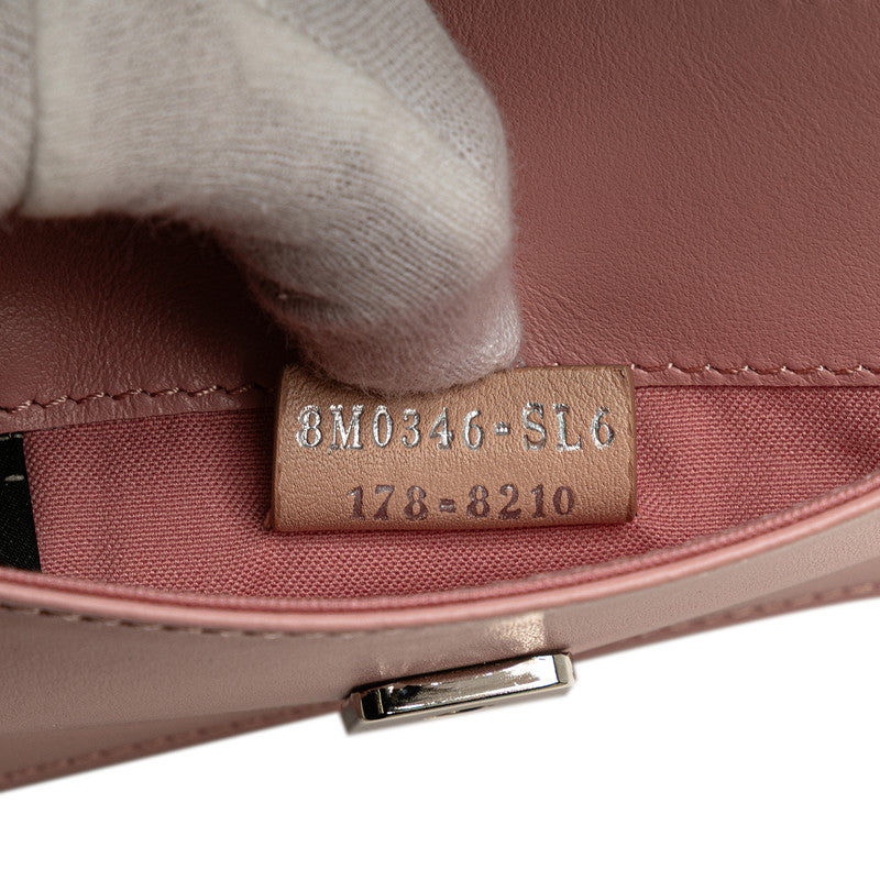 フェンディ ヒプノタイズ チェーン ショルダーバッグ ウォレットバッグ 8M0346 ピンク マルチカラー レザー レディース FENDI 【中古】