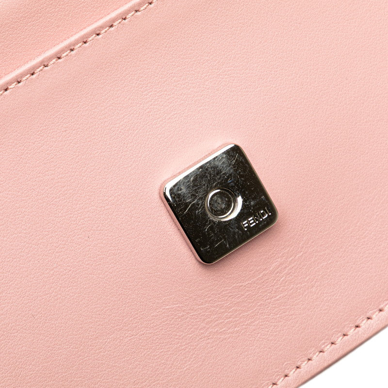 フェンディ ヒプノタイズ チェーン ショルダーバッグ ウォレットバッグ 8M0346 ピンク マルチカラー レザー レディース FENDI 【中古】