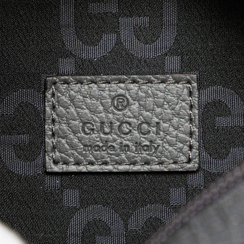 グッチ GGナイロン ウエストバッグ ボディバッグ 767934 グレー レザー エコナイロン メンズ GUCCI 【中古】