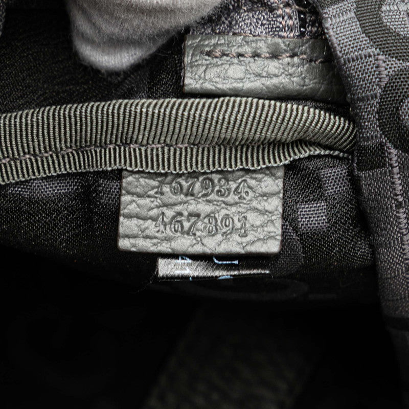 グッチ GGナイロン ウエストバッグ ボディバッグ 767934 グレー レザー エコナイロン メンズ GUCCI 【中古】