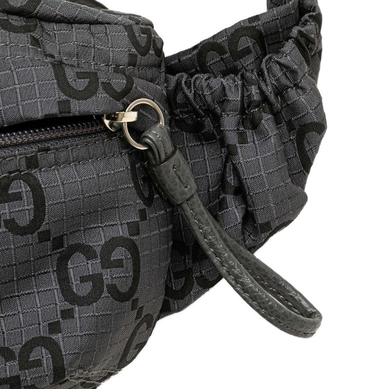 グッチ GGナイロン ウエストバッグ ボディバッグ 767934 グレー レザー エコナイロン メンズ GUCCI 【中古】