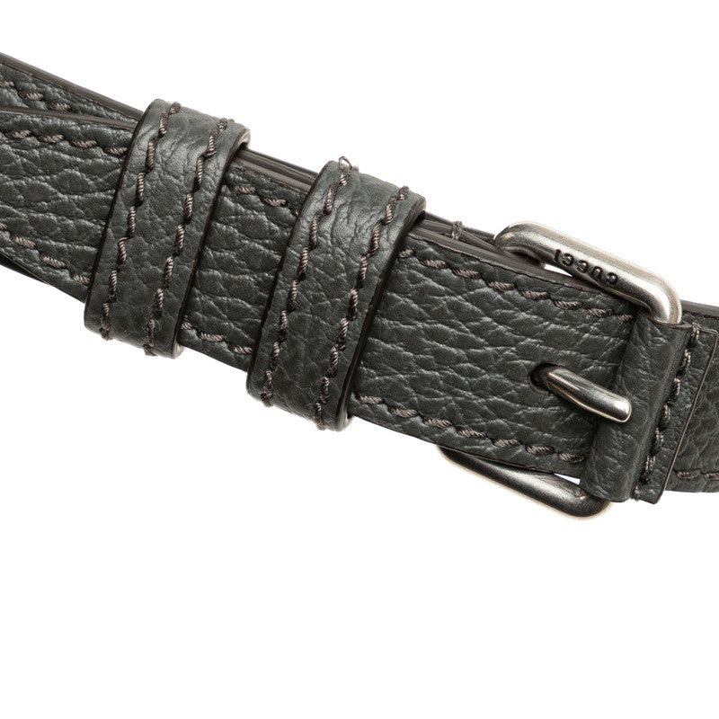 グッチ GGナイロン ウエストバッグ ボディバッグ 767934 グレー レザー エコナイロン メンズ GUCCI 【中古】