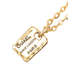 シャネル 31 RUE CAMBON ル カンボン ロゴプレート チェーン ペンダント ネックレス ゴールド メッキ レディース CHANEL 中古