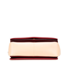 セリーヌ フレーム ミディアム ワンショルダーバッグ ベージュ ボルドー レザー レディース CELINE 【中古】