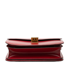 セリーヌ クラシックボックス ミディアム 斜め掛け ショルダーバッグ レッド レザー レディース CELINE 【中古】