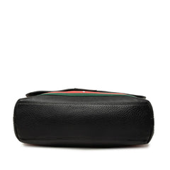 グッチ シェリーライン 斜め掛け ショルダーバッグ 281421 ブラック グリーン レッド レザー キャンバス レディース GUCCI 中古