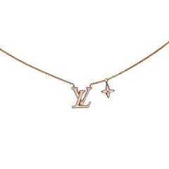 ルイ ヴィトン モノグラム フラワー コリエ LV アイコニック ネックレス M01215 ゴールド ピンク メッキ エナメル レディース LOUIS VUITTON 【中古】