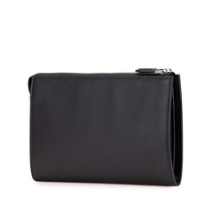 サルヴァトーレフェラガモ ロゴスタッズ クラッチバッグ ポーチ 24A121 ブラック レッド カーフレザー レディース Salvatore Ferragamo 【中古】