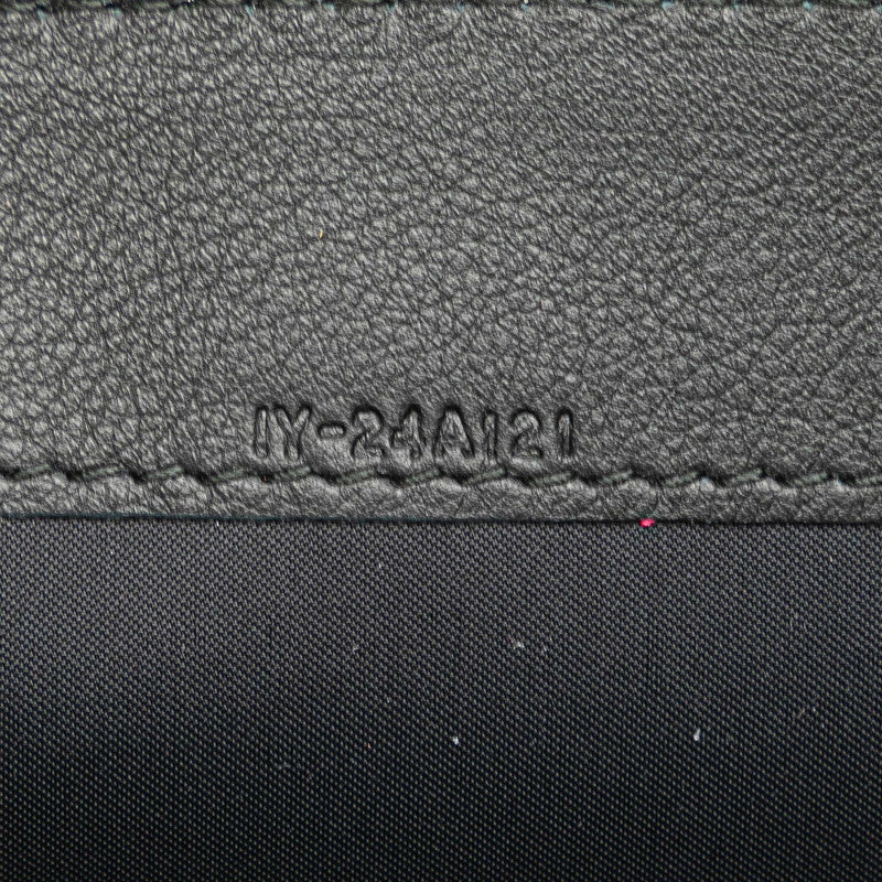 サルヴァトーレフェラガモ ロゴスタッズ クラッチバッグ ポーチ 24A121 ブラック レッド カーフレザー レディース Salvatore Ferragamo 【中古】