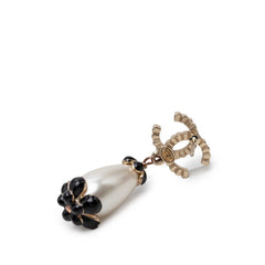シャネル ココマーク ラインストーン ピアス A21C ゴールド メッキ フェイクパール レディース CHANEL 【中古】