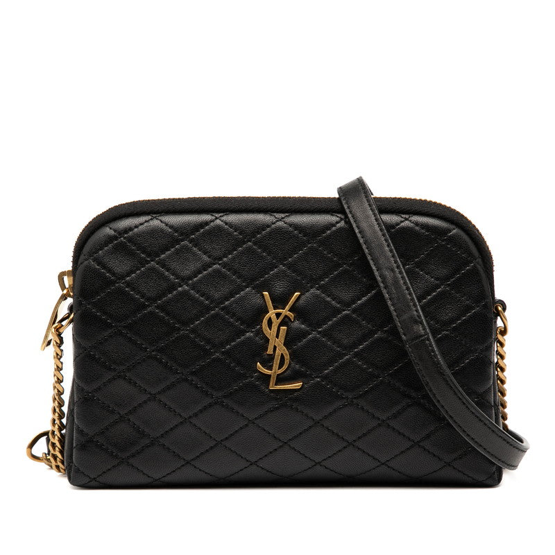 サンローラン YSLロゴ ギャビー ショルダーバッグ 733667 ブラック レザー レディース SAINT LAURENT 【中古】