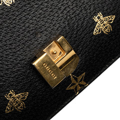 グッチ ビー スター シルヴィ ハンドバッグ 524405 ブラック マルチカラー レザー レディース GUCCI 【中古】