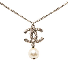 シャネル ココマーク ネックレス シルバー メタル フェイクパール レディース CHANEL 【中古】