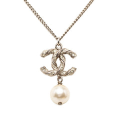 シャネル ココマーク ネックレス シルバー メタル フェイクパール レディース CHANEL 【中古】