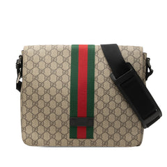 グッチ GGスプリーム シェリーライン ショルダーバッグ メッセンジャーバッグ 475432 ベージュ PVC レディース GUCCI 【中古】