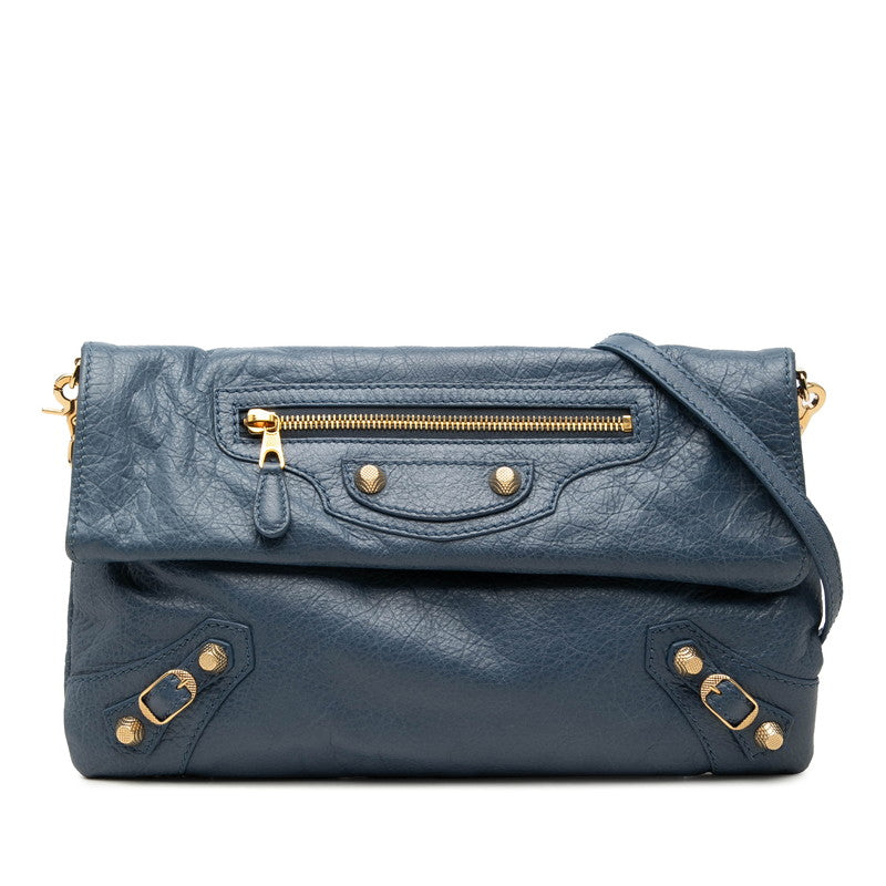 バレンシアガ ジャイアント エンベロープクラッチ 斜め掛け ショルダーバッグ 2WAY 327079 ブルー レザー レディース BALENCIAGA 【中古】