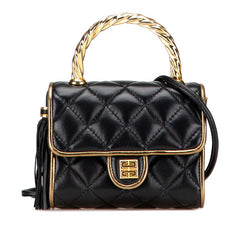 ジバンシー キルティング タッセル トップハンドル ショルダーバッグ 2WAY ブラック レザー レディース Givenchy 【中古】