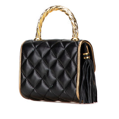 ジバンシー キルティング タッセル トップハンドル ショルダーバッグ 2WAY ブラック レザー レディース Givenchy 【中古】