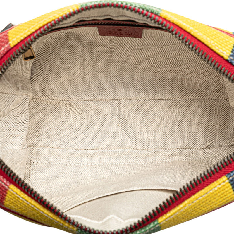 グッチ バイアデラ ボディバッグ ウエストバッグ 625895 レッド マルチカラー キャンバス レザー レディース GUCCI 【中古】
