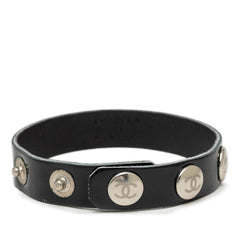 シャネル ココマーク ブレスレット 00T ブラック パテントレザー レディース CHANEL 【中古】