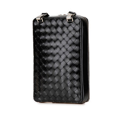 ボッテガヴェネタ イントレチャート ショルダーバッグ ブラック レザー メンズ BOTTEGAVENETA 【中古】
