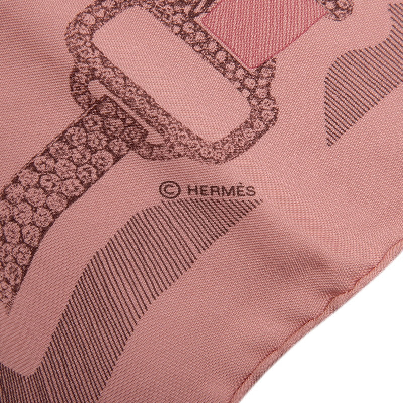 エルメス カレ90 PLANCHE D ETVDE 宝石 スカーフ ピンク シルク レディース HERMES 【中古】