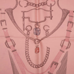 エルメス カレ90 PLANCHE D ETVDE 宝石 スカーフ ピンク シルク レディース HERMES 【中古】