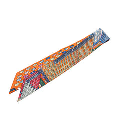 エルメス ツイリー PANTIN CITY パンタンシティ スカーフ オレンジ マルチカラー シルク レディース HERMES 【中古】