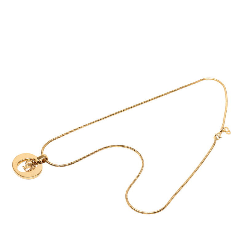 ディオール ロゴ ネックレス ゴールド メッキ レディース Dior 【中古】