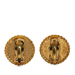 シャネル ヴィンテージ ラウンド ココマーク イヤリング ゴールド ブラック メッキ レディース CHANEL 【中古】