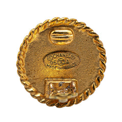 シャネル ヴィンテージ ラウンド ココマーク イヤリング ゴールド ブラック メッキ レディース CHANEL 【中古】