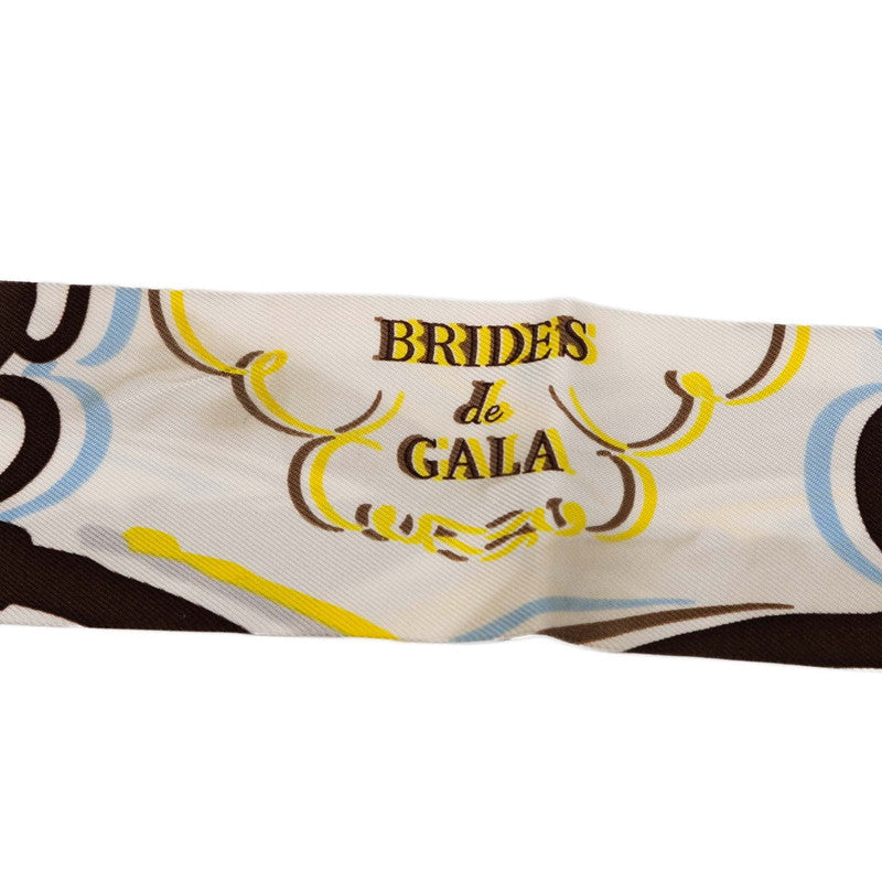 エルメス ツイリー Brides de Gala Shadow ブリッド ドゥ ガラ シャドー スカーフ ホワイト マルチカラー シルク レディース HERMES 【中古】
