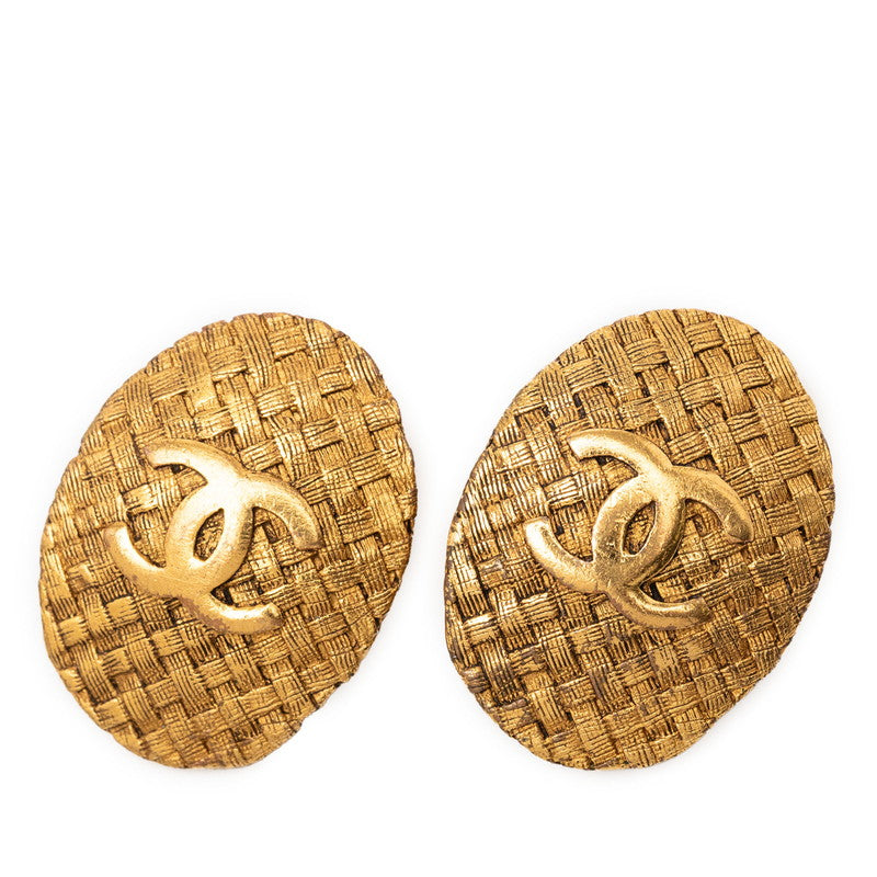 シャネル ココマーク オーバル イヤリング ゴールド メッキ レディース CHANEL 【中古】