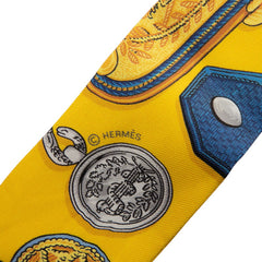 エルメス ツイリー EPAULETTES 肩章 スカーフ イエロー マルチカラー シルク レディース HERMES 【中古】