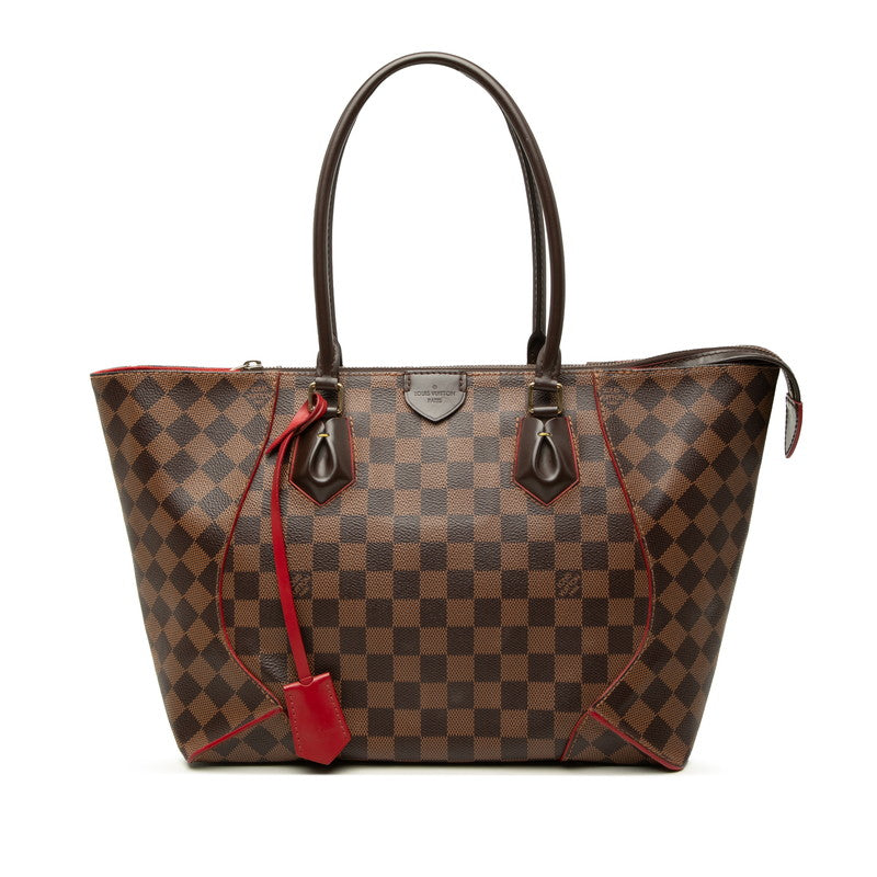 ルイ ヴィトン ダミエ カイサMM トートバッグ ショルダーバッグ N41548 ブラウン スリーズ レッド PVC レザー レディース LOUIS VUITTON 中古