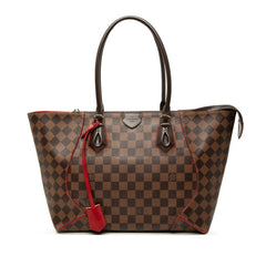 ルイ ヴィトン ダミエ カイサMM トートバッグ ショルダーバッグ N41548 ブラウン スリーズ レッド PVC レザー レディース LOUIS VUITTON 中古