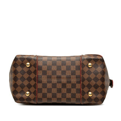ルイ ヴィトン ダミエ カイサMM トートバッグ ショルダーバッグ N41548 ブラウン スリーズ レッド PVC レザー レディース LOUIS VUITTON 中古