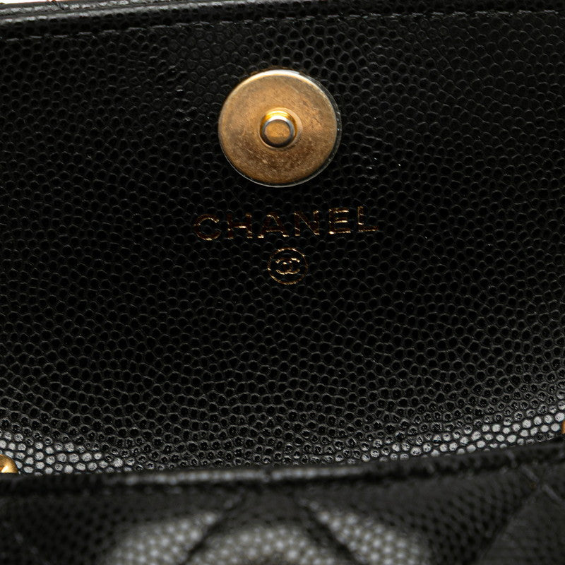 シャネル ミニマトラッセ ココマーク ウエストバッグ ボディバッグ ブラック キャビアスキン レディース CHANEL 【中古】