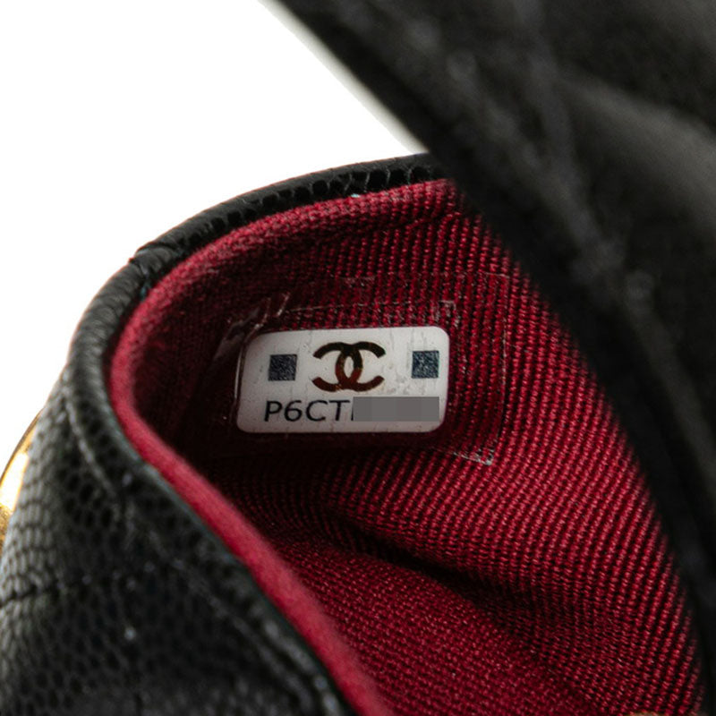 シャネル ミニマトラッセ ココマーク ウエストバッグ ボディバッグ ブラック キャビアスキン レディース CHANEL 【中古】