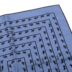 エルメス カレ40 SAUT GALOP CANTER RACK 馬術 乗馬 スカーフ ブルー ブラック シルク レディース HERMES 【中古】