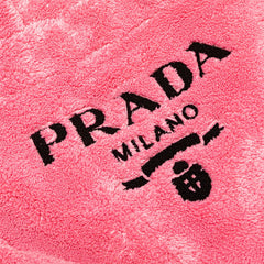 プラダ テリー ロゴ トートバッグ 1BG130 ピンク パイル レディース PRADA 【中古】