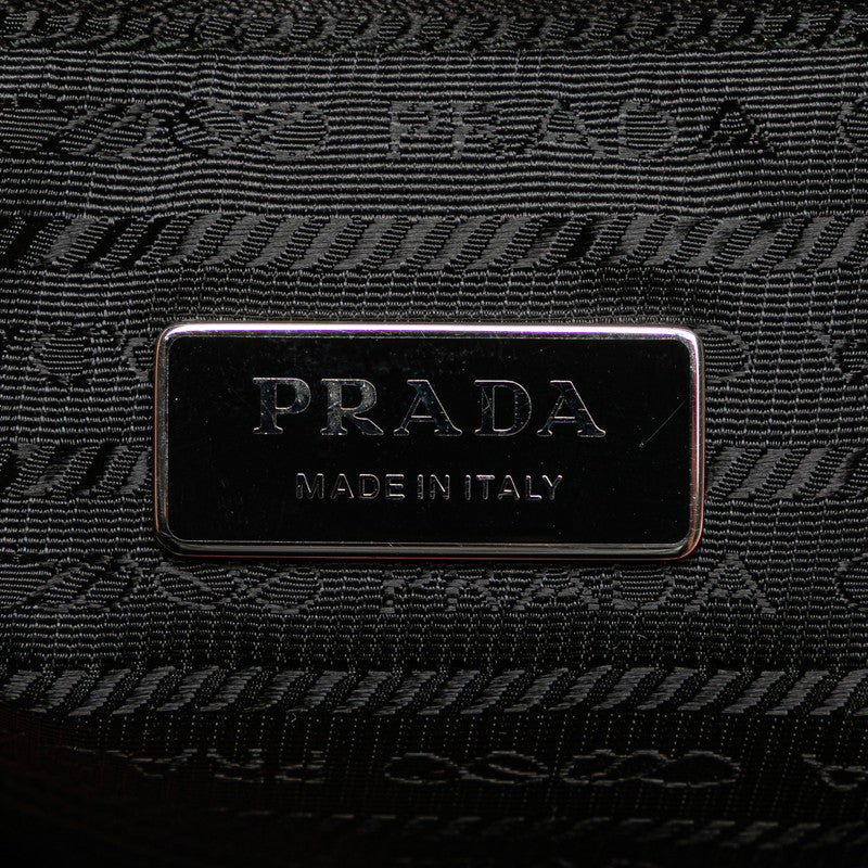プラダ テリー ロゴ トートバッグ 1BG130 ピンク パイル レディース PRADA 【中古】