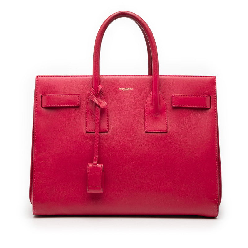 サンローラン サック ド ジュール ハンドバッグ 324823 ピンク レザー レディース SAINT LAURENT 【中古】