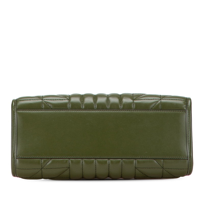 グッチ GGマーモント スモール チェーン トートバッグ ワンショルダーバッグ 681483 カーキ グリーン レザー レディース GUCCI 【中古】