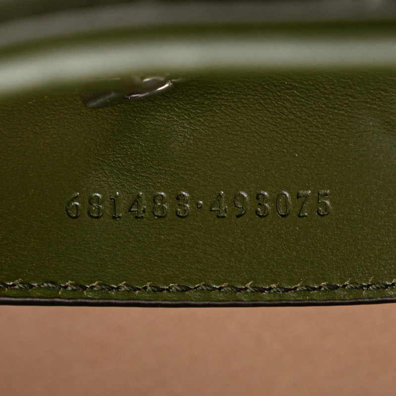 グッチ GGマーモント スモール チェーン トートバッグ ワンショルダーバッグ 681483 カーキ グリーン レザー レディース GUCCI 【中古】