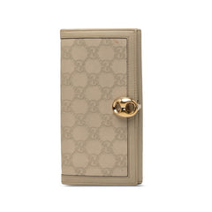 グッチ グッチシマ 長財布 159641 グレー系 レザー レディース GUCCI 【中古】