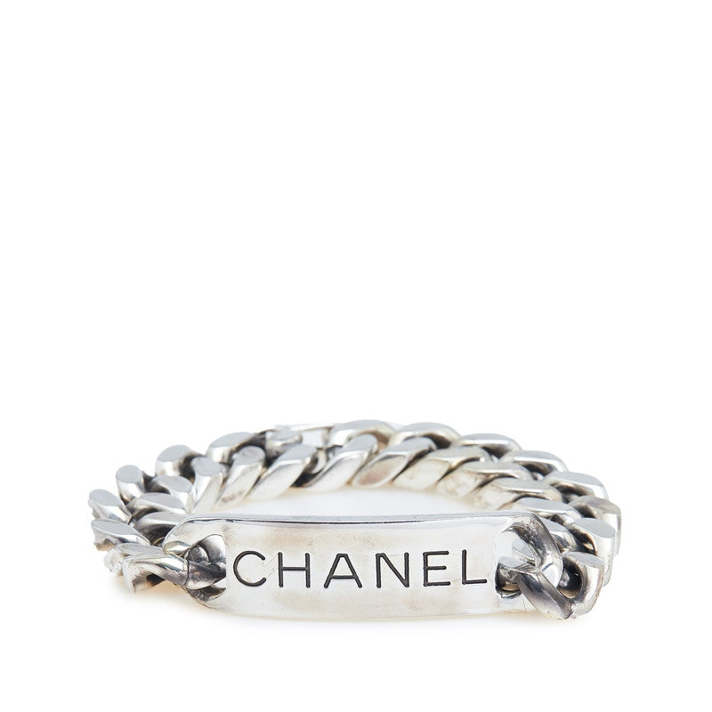 シャネル ロゴプレート ブレスレット 喜平 シルバー メタル レディース CHANEL 【中古】