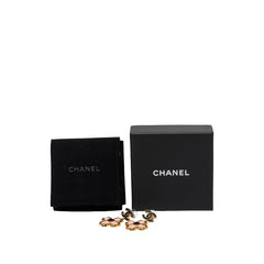 シャネル ココマーク フラワー 花 モチーフ ピアス L23K ゴールド ピンク ブラック メッキ レディース CHANEL 中古
