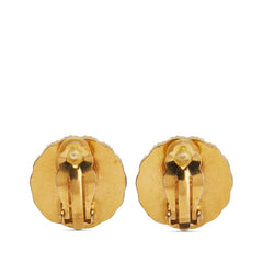 シャネル ヴィンテージ ココマーク ラウンド イヤリング ゴールド グリーン メッキ レディース CHANEL 【中古】